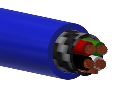 4-conductor, shielded, polyurethane jacket cable with drain wire (price per feet)